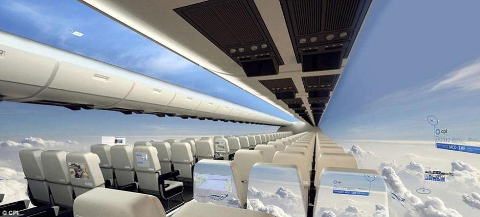 透明飞机将于10年内问世 全景机舱考验乘客胆量